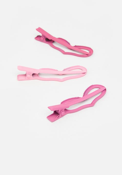 Pop Candy - 3 Pack bowknot hair clips - pink