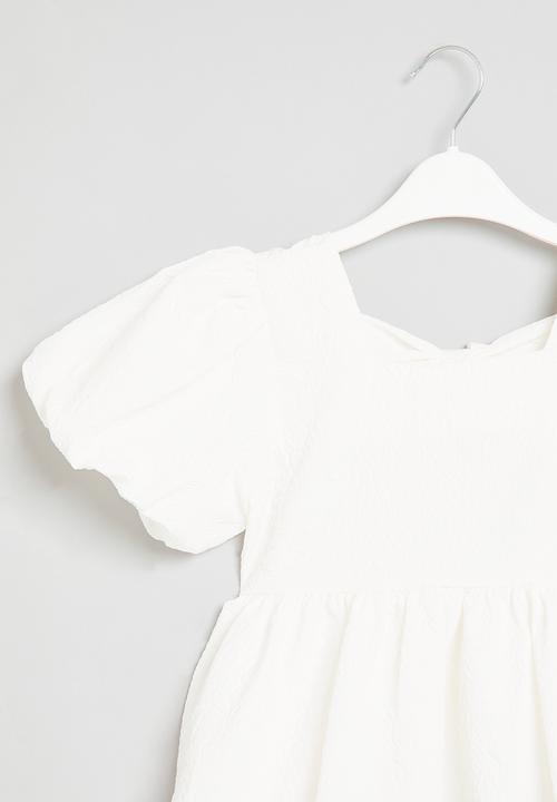Pop Candy - Girls puff sleeve top - white