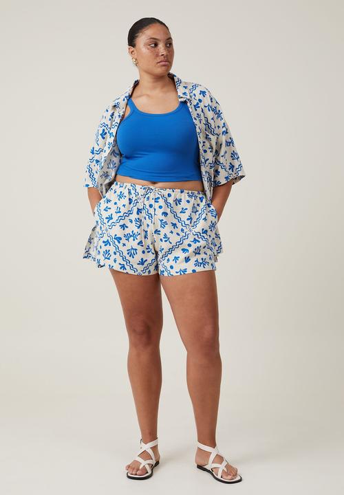 Cotton On - Plus haven short - blue coral border