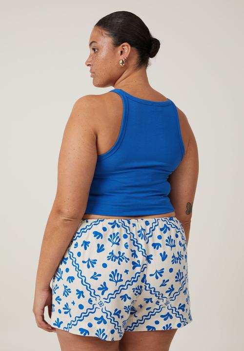 Cotton On - Plus haven short - blue coral border