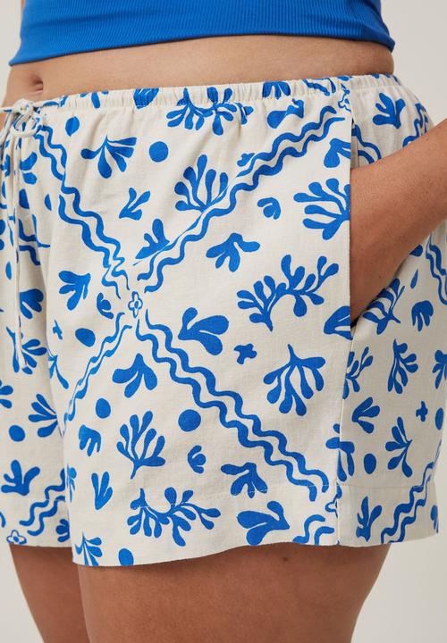 Cotton On - Plus haven short - blue coral border