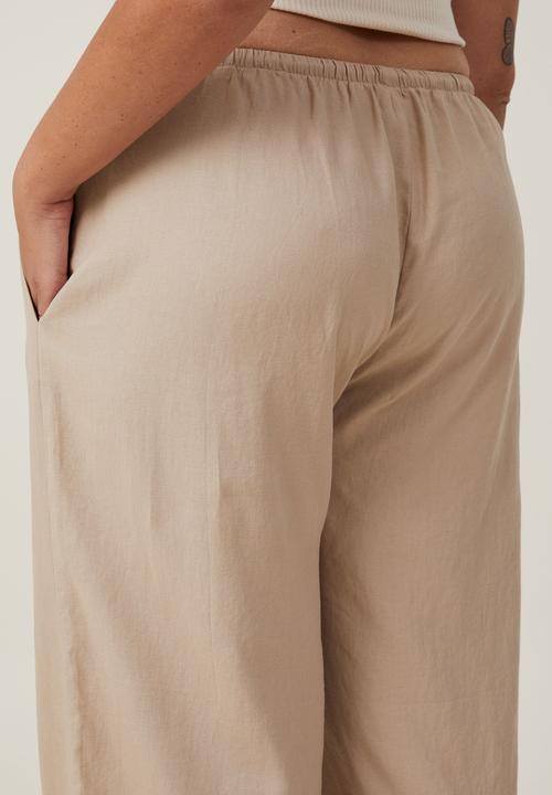Cotton On - Plus haven wide leg pant - mid taupe