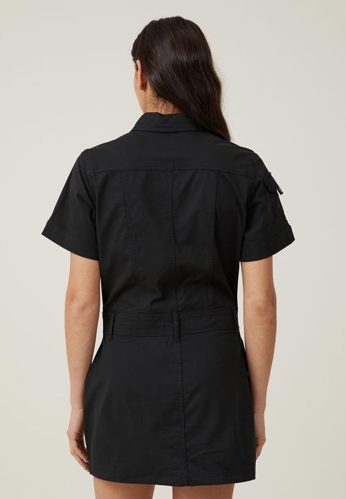 Cotton On - Hayden cargo mini dress - black