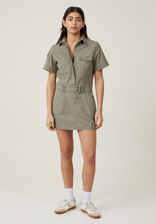 Cotton On - Hayden cargo mini dress - woodland