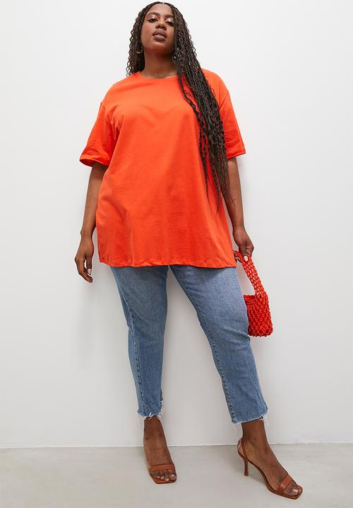 Superbalist - Oversized plain print tee - orange