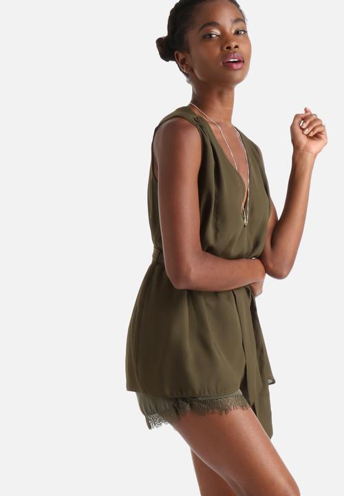 Influence. - Wrap Over Blouse With Buckle Belt