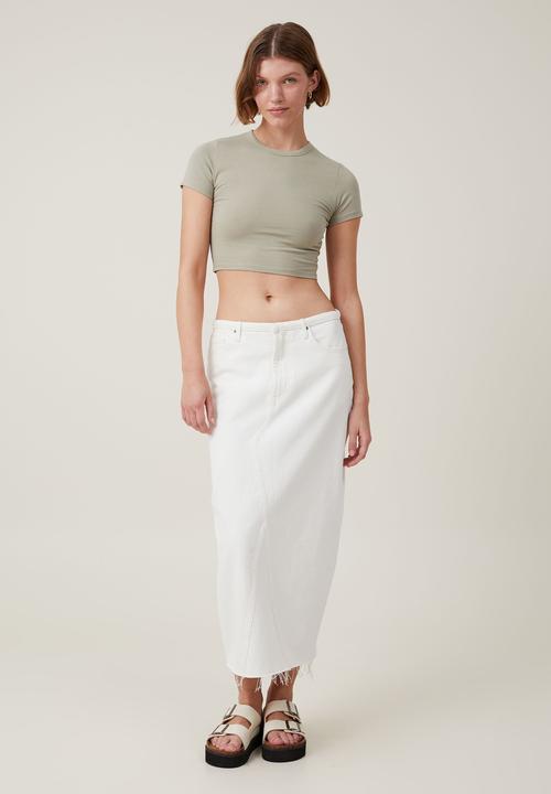 Cotton On - Micro crop tee - desert sage