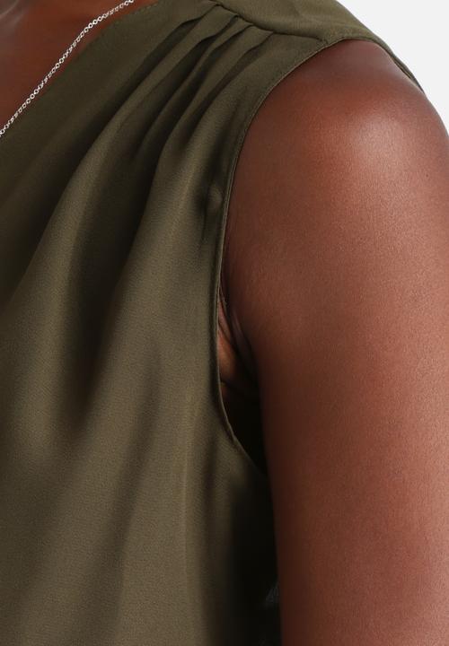 Influence. - Wrap Over Blouse With Buckle Belt