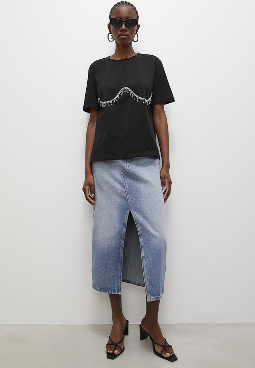 Superbalist - Bling detail tee - black