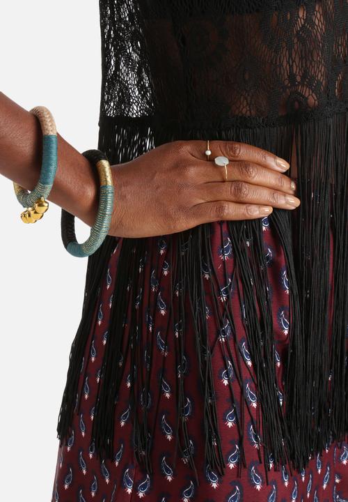 Influence. - Crochet Lace Cropped Vest With Fringe