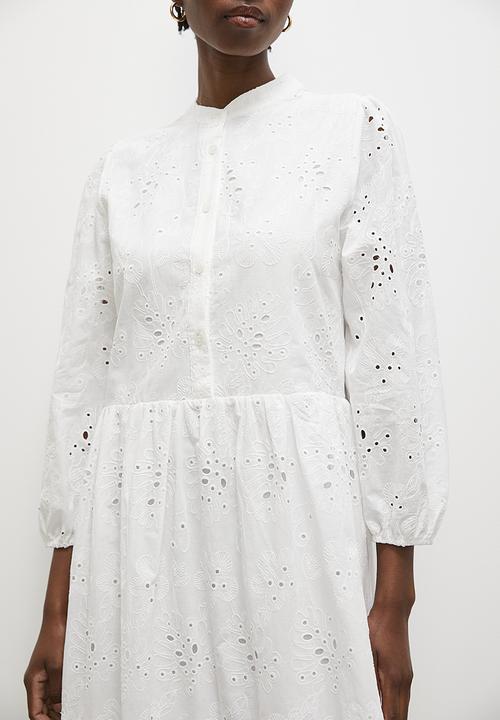 Superbalist - Anglaise tiered dress - white