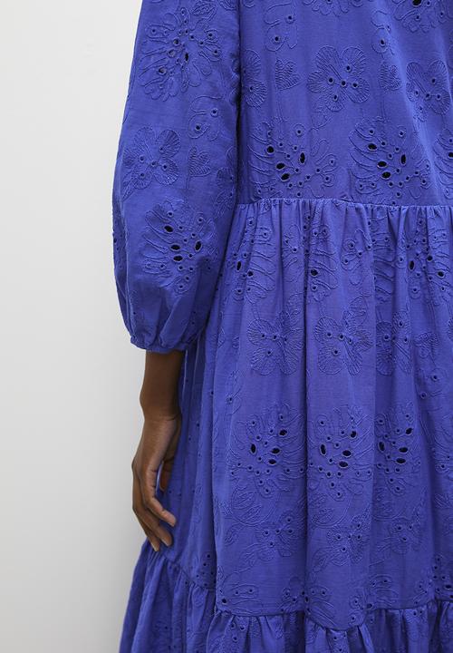 Superbalist - Anglaise tiered dress - blue