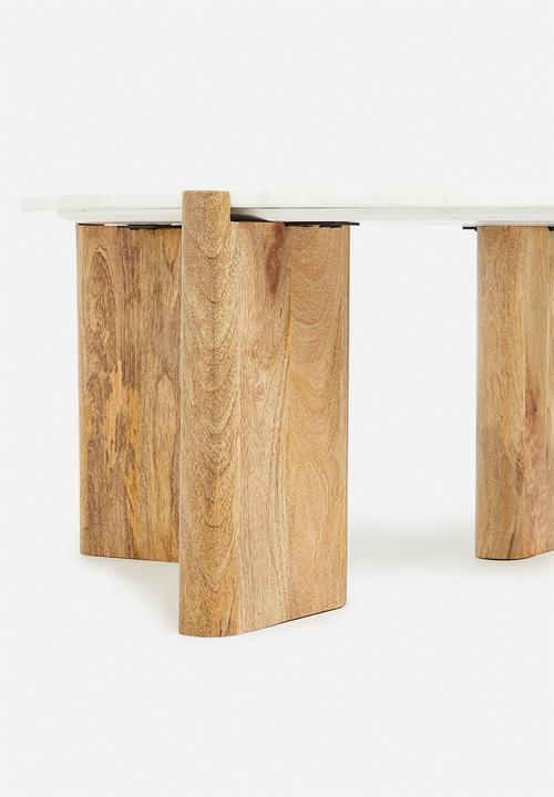 Sixth Floor - Eden mango wood and marble coffee table - natural