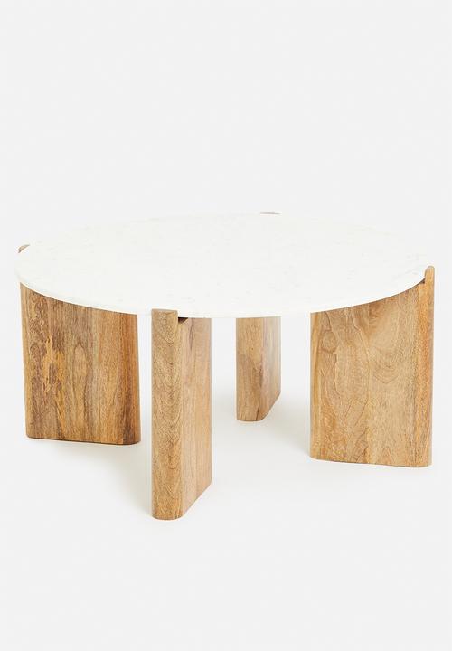 Sixth Floor - Eden mango wood and marble coffee table - natural