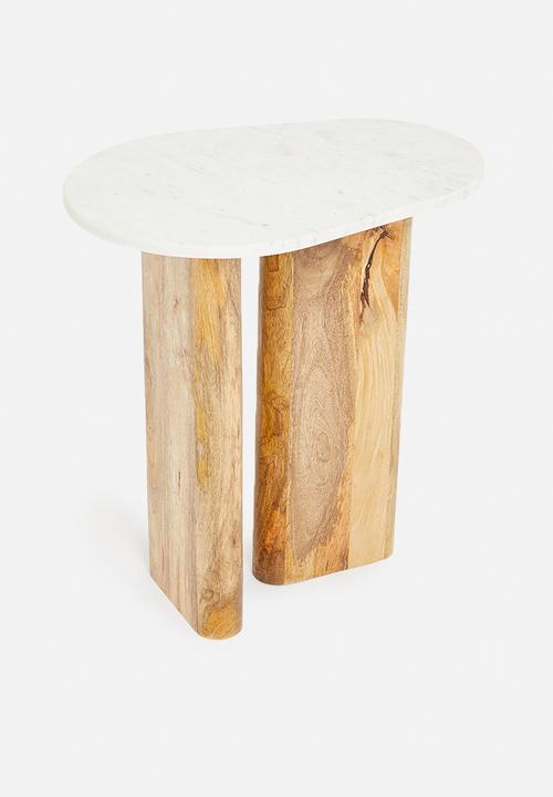 Sixth Floor - Eden mango wood and marble side table - natural