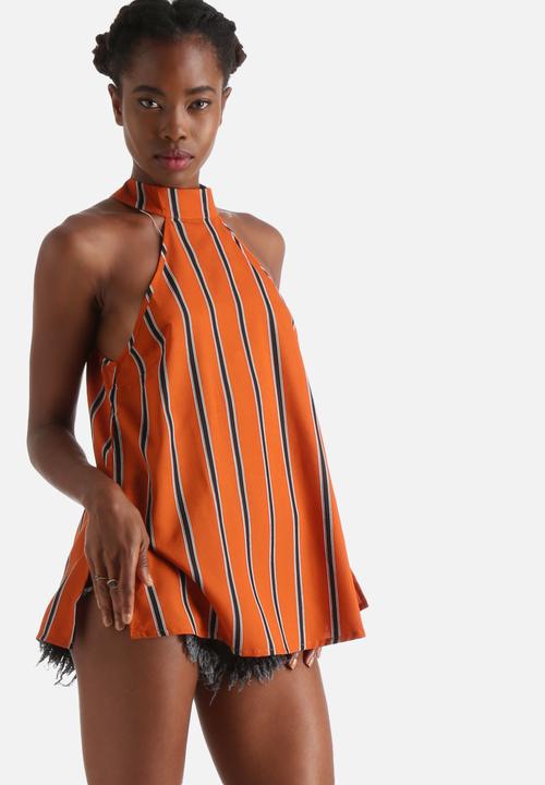 Influence. - Split Side High Neck Top