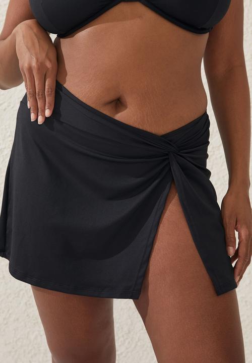 Cotton On - Twist front swim skirt - black