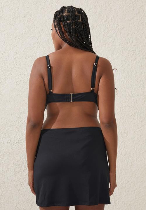 Cotton On - Twist front swim skirt - black