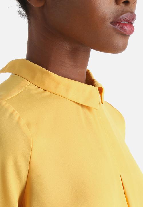 Influence. - Collared Blouse With Front Pleat Detail