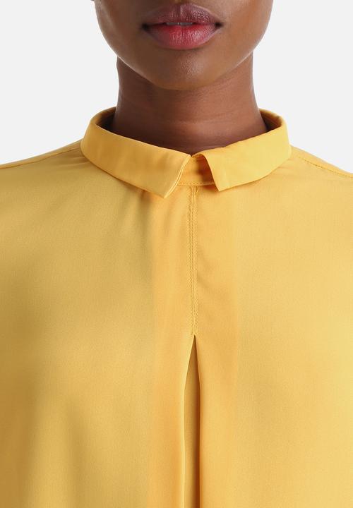 Influence. - Collared Blouse With Front Pleat Detail
