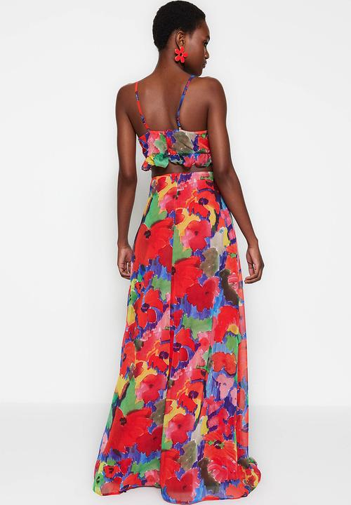Trendyol - Floral cut out maxi dress - multi