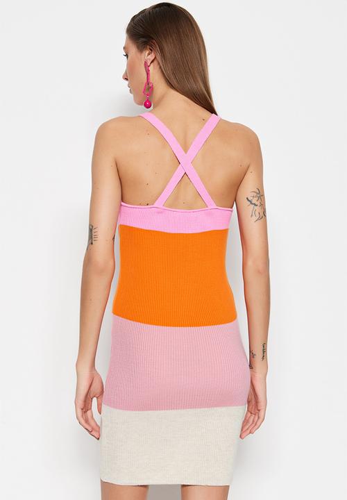 Trendyol - Halter neck mini knit dress - multi 