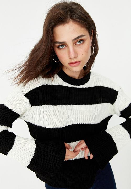 Trendyol - Bold stripe sweater - black/white
