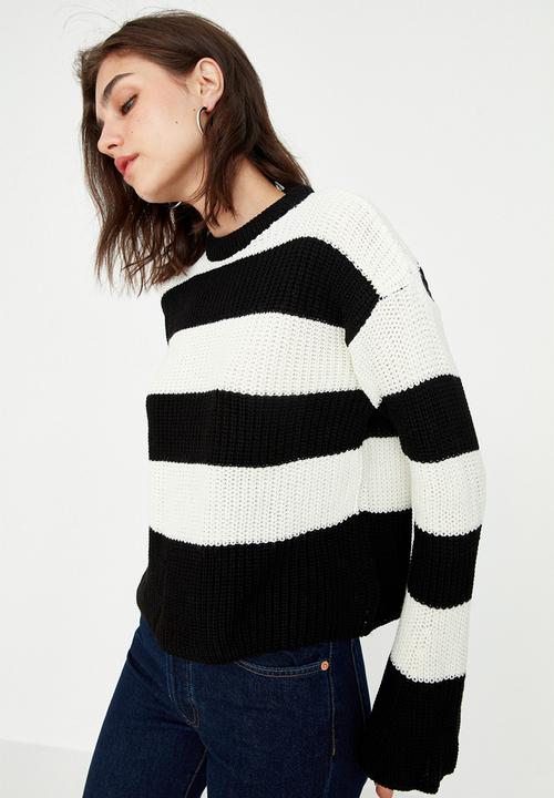 Trendyol - Bold stripe sweater - black/white