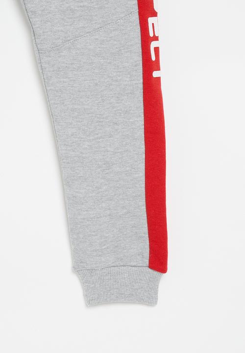 MINOTI - Respect fleece panel jogger - grey marl 