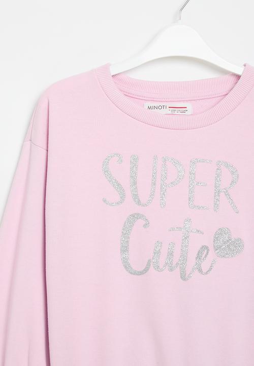 MINOTI - Girls basic super cute fleece crew - lilac 