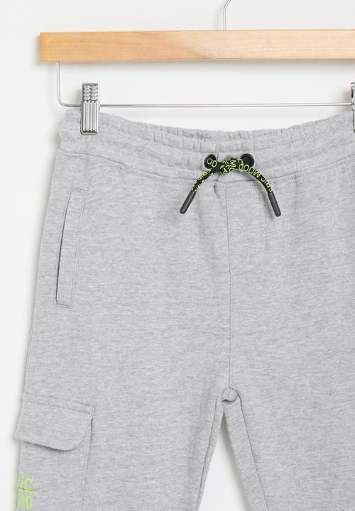 MINOTI - Fleece combat Jogger - dark grey marl 