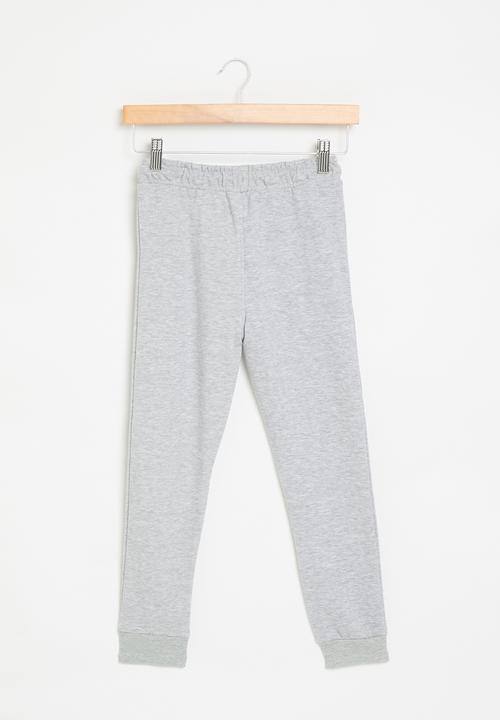 MINOTI - Boys basic emb fleece jogpant - grey marl  