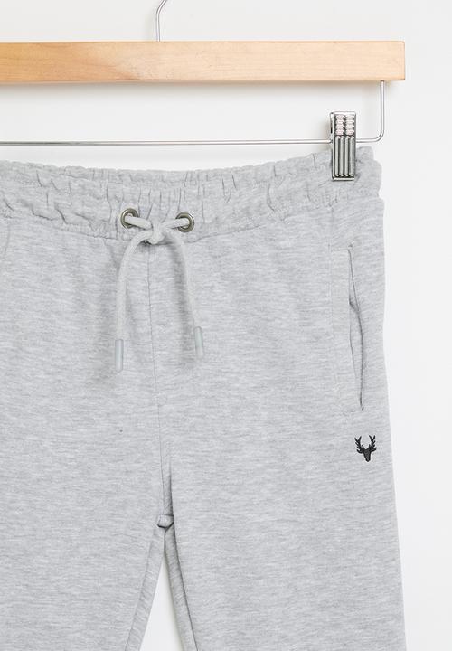 MINOTI - Boys basic emb fleece jogpant - grey marl  