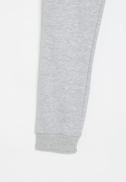 MINOTI - Boys basic emb fleece jogpant - grey marl  