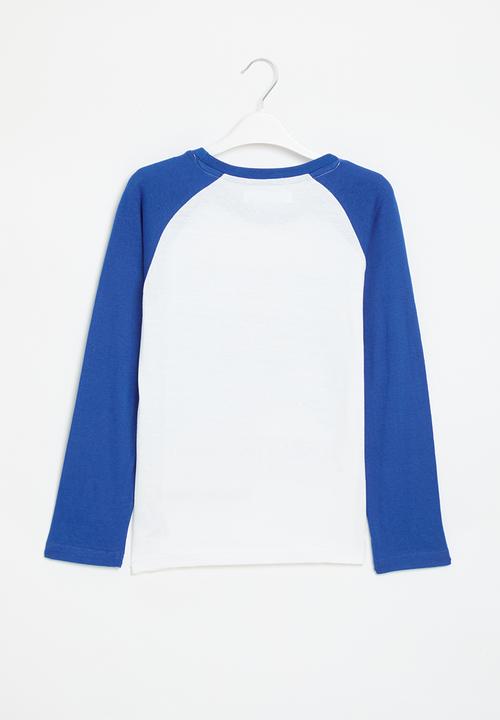 MINOTI - Boys basic raglan - blue & white