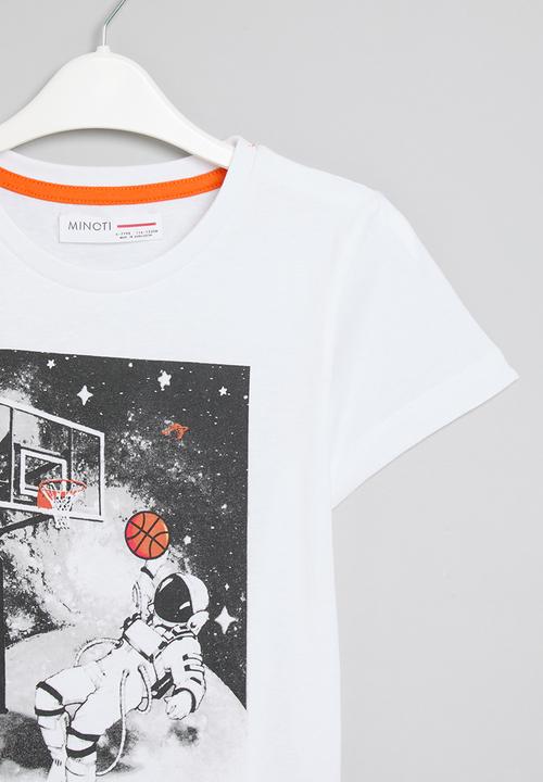 MINOTI - Boys basic astronaut crew tee - white