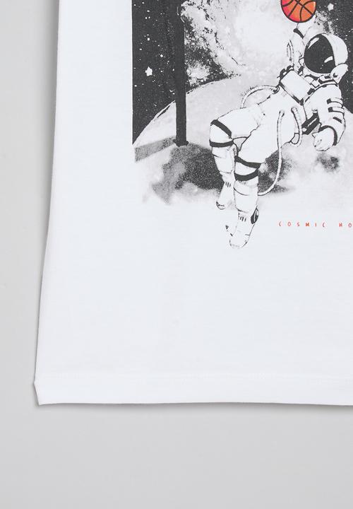 MINOTI - Boys basic astronaut crew tee - white