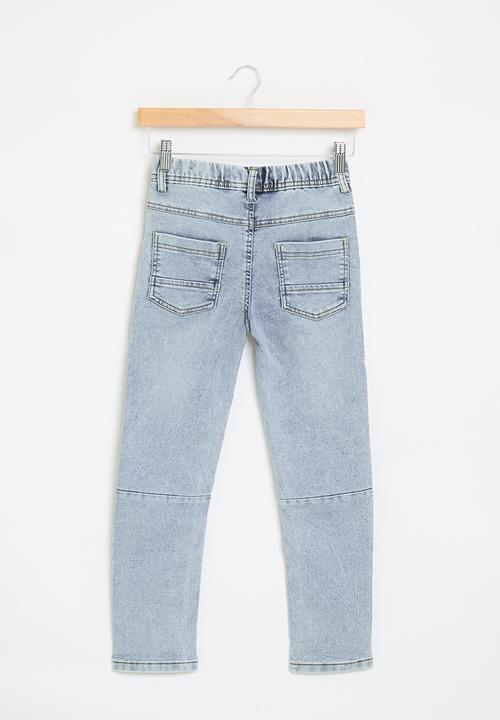 MINOTI - Boys basic knitted denim jean - light blue 