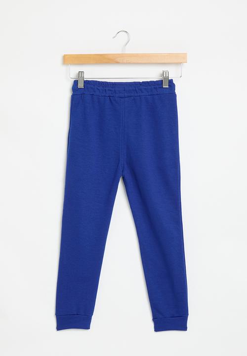 MINOTI - Boys basic emb fleece jogpant - royal 