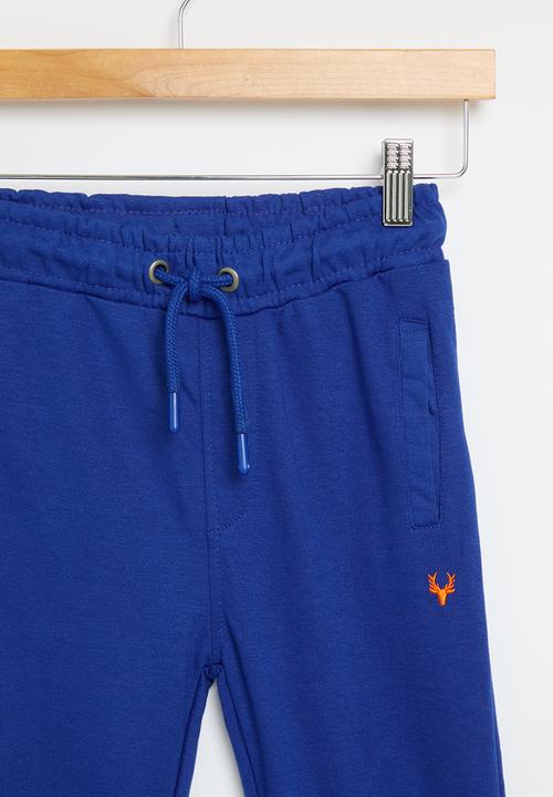 MINOTI - Boys basic emb fleece jogpant - royal 