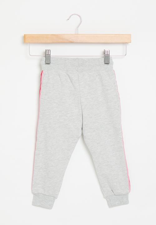 MINOTI - Fleece jogger with side taping - grey marl 