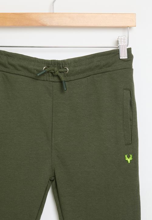 MINOTI - Boys basic emb fleece jogpant - khaki 