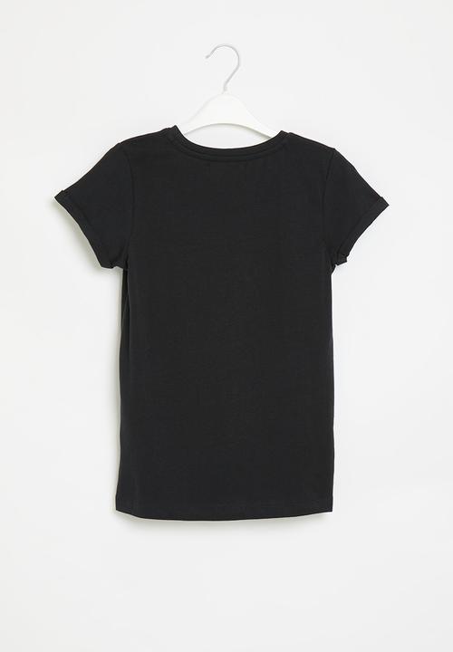 MINOTI - boys basic mood roll sleeve tee - black