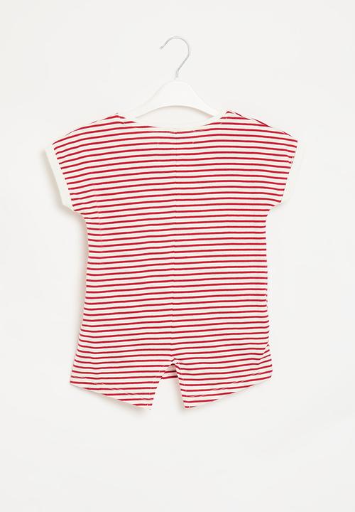 MINOTI - Reversible  jersey striped t-shirt - sequin heart