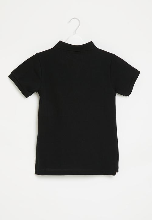 MINOTI - Boys basic short sleeve polo top - black