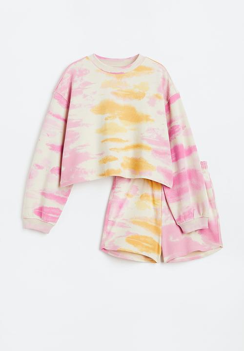 H&M - 2-Piece sweatshirt set - pink tie-dye 