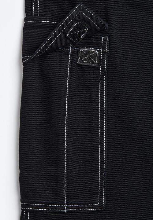 H&M - Loose fit cargo joggers - black
