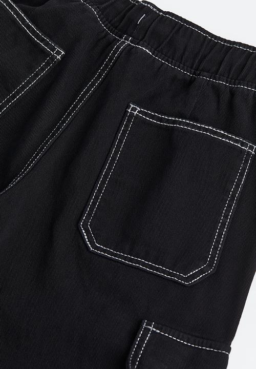 H&M - Loose fit cargo joggers - black