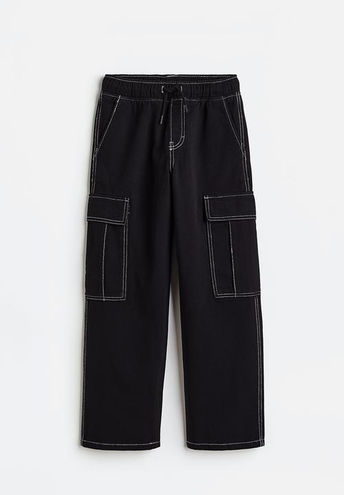 H&M - Loose fit cargo joggers - black