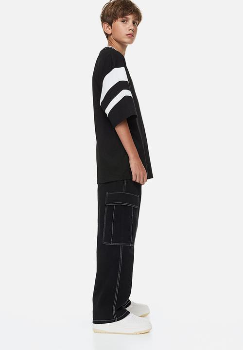 H&M - Loose fit cargo joggers - black